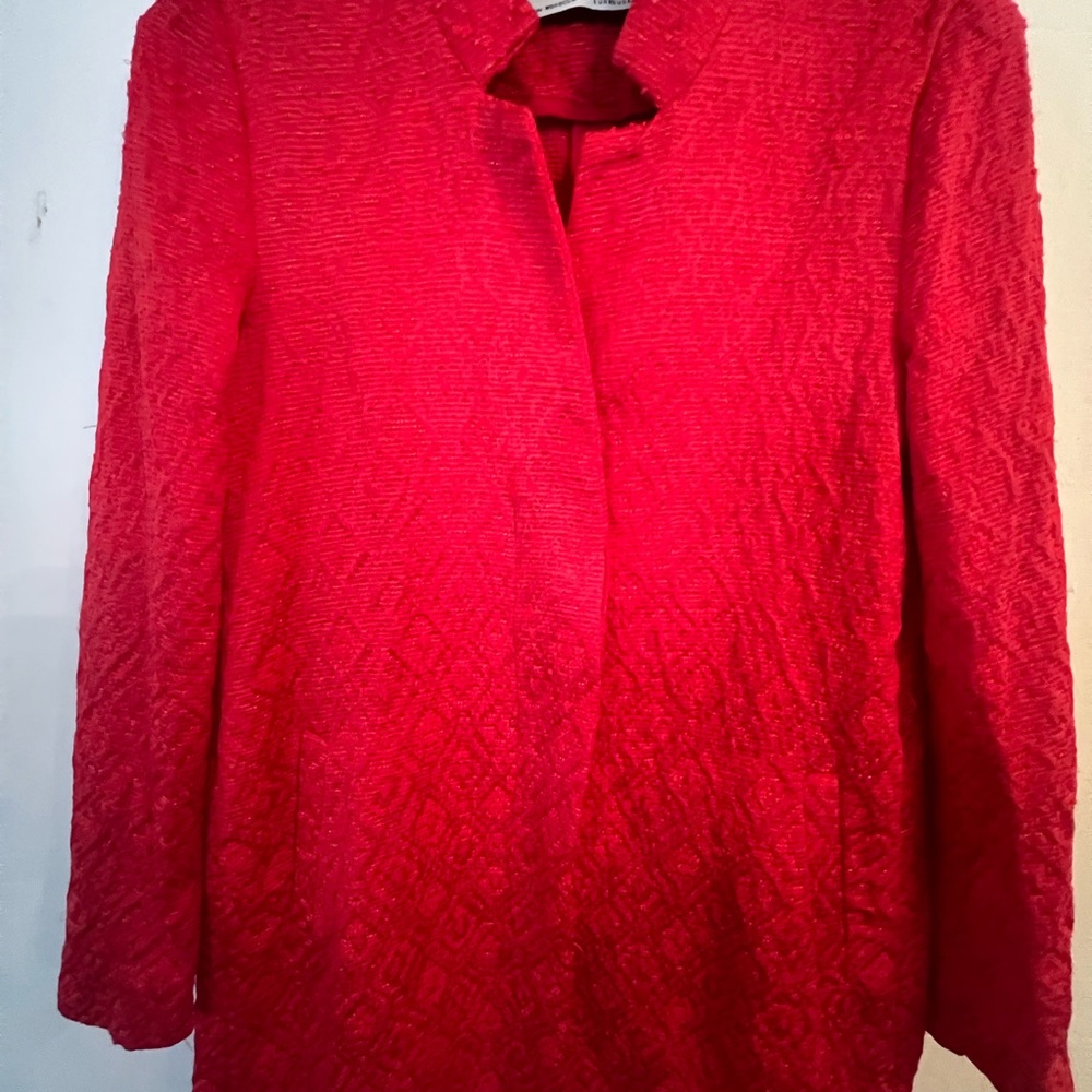 Zara Basic Light Coat. Red, Xs With Buttons And P… - image 2